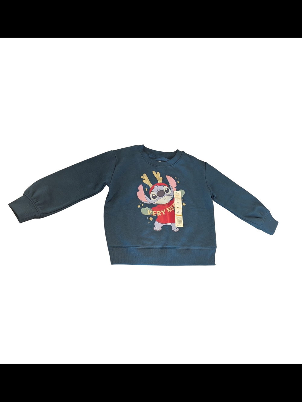NWT Disney Jumping Bean Toddler Girl 4T Very Merry Stitch Sweatshirt